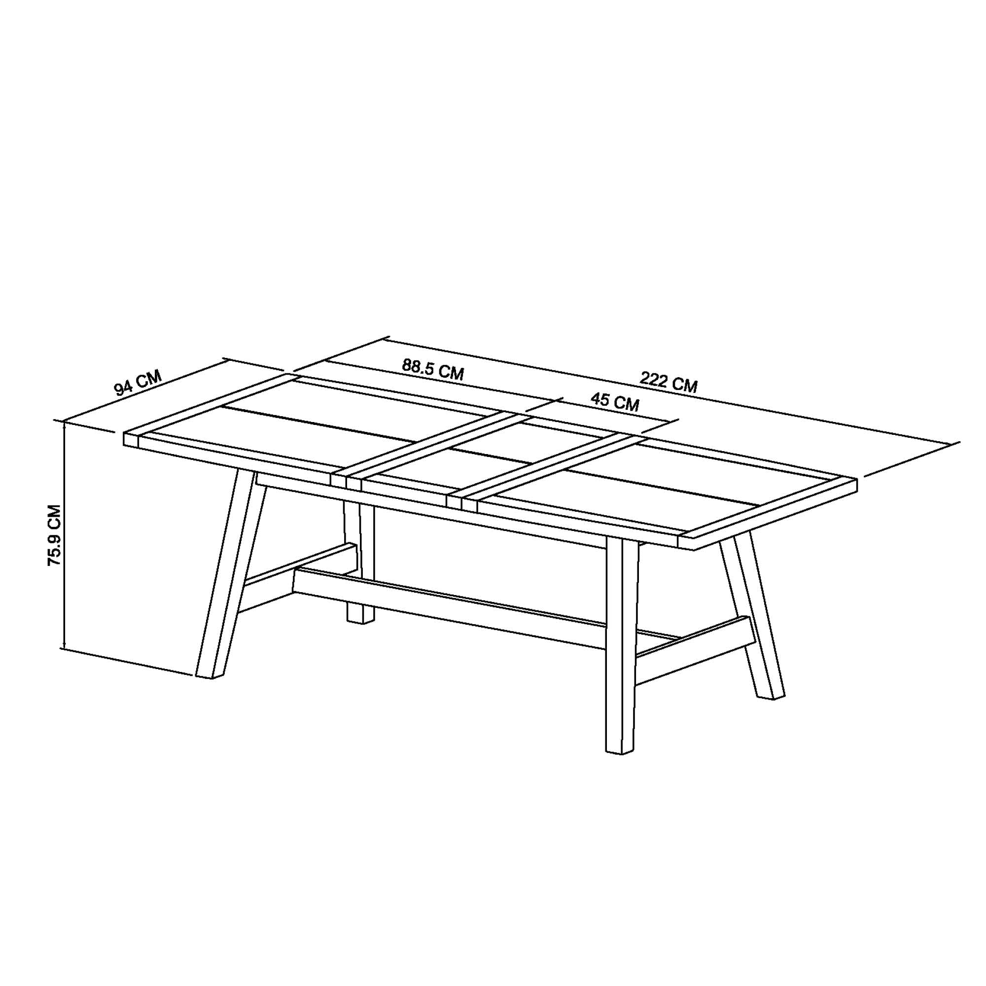 Standard size for 6 seater dining table sale