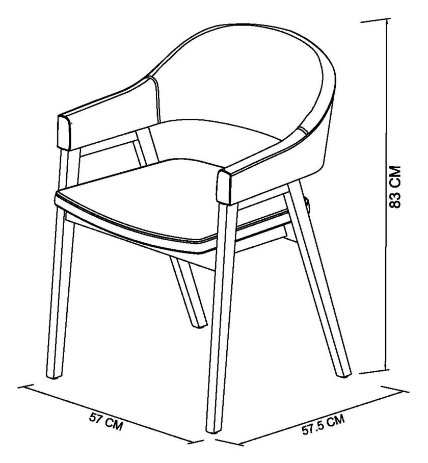 Candice Fabric Dining Chairs with Arms - Dark Grey