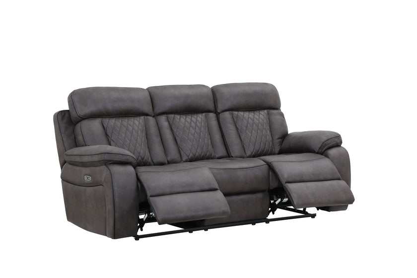 Angled view of the Kobe 3 Seater Recliner Sofa in its reclined position