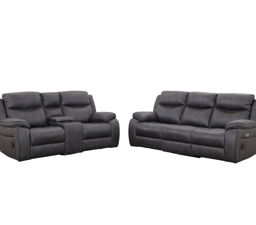  Image of the Lotus sofa set, a 2 seater recliner, and a 3 seater recliner sofa, all with matching modern design and plush upholstery for a cohesive and comfortable living space