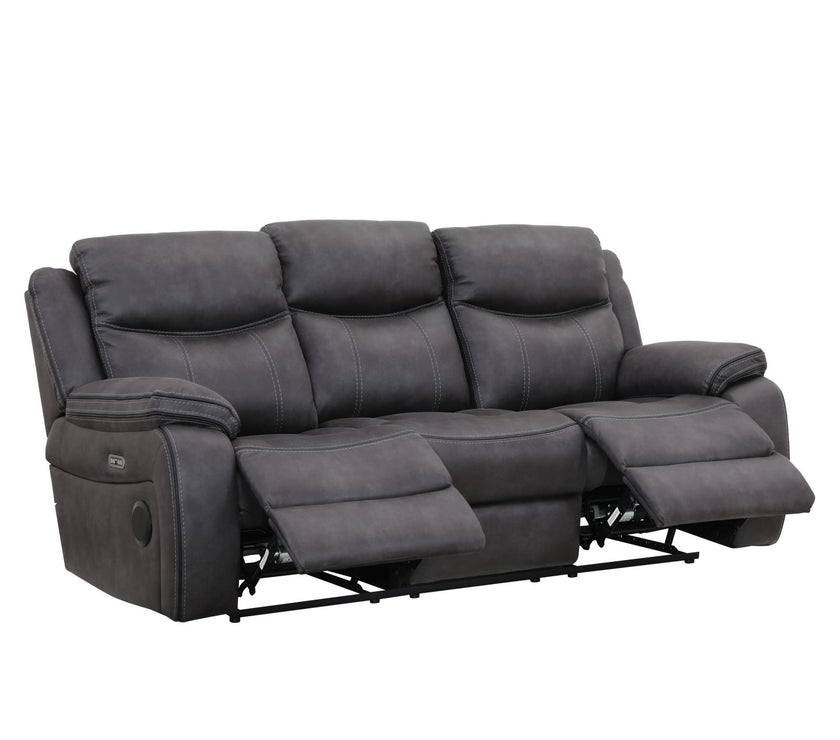 Angled view of the Lotus 3 Seater Recliner Sofa in its reclined position