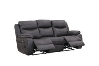 Angled view of the Lotus 3 Seater Recliner Sofa in its reclined position