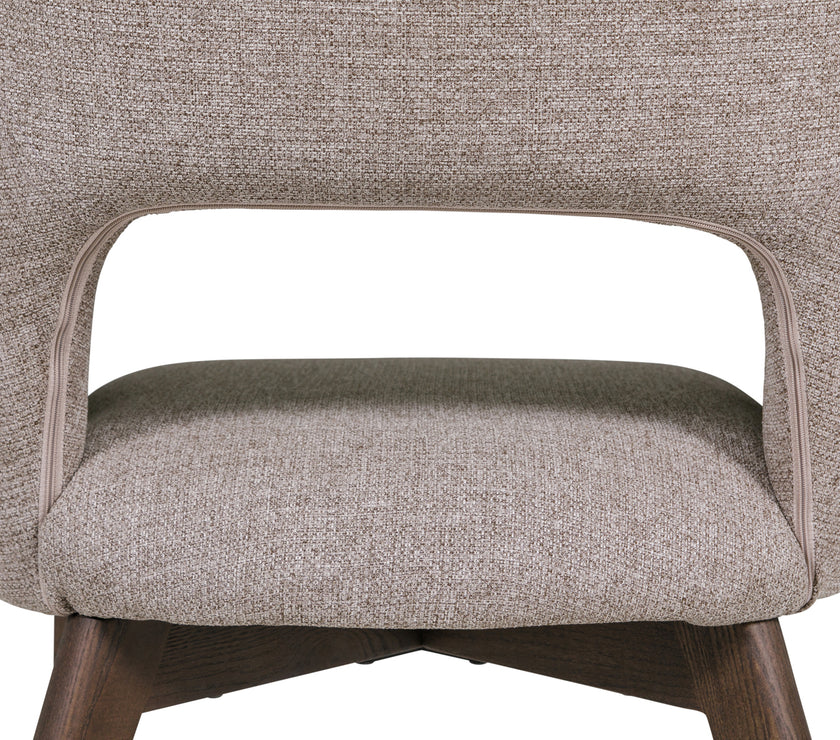 Up close and back view of the Everest Dining Chairs with plush padding and sturdy legs.