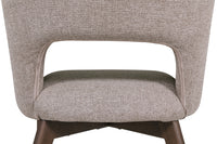 Up close and back view of the Everest Dining Chairs with plush padding and sturdy legs.