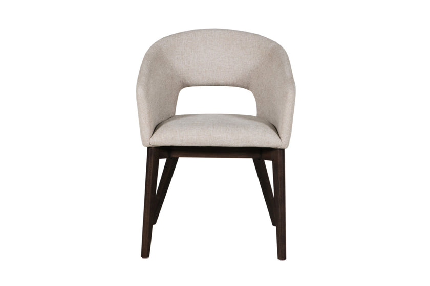 Front image of the Everest Fabric Dining Chairs with plush padding and sturdy legs.