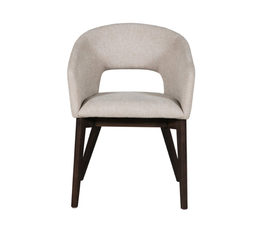 Front image of the Everest Fabric Dining Chairs with plush padding and sturdy legs.