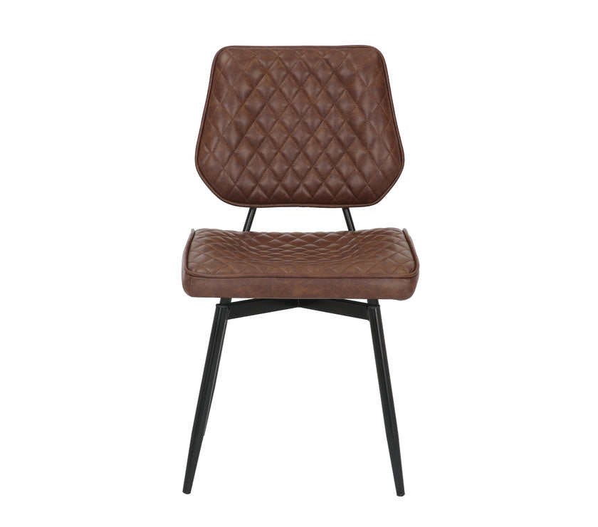 front view of our faux leather swivel dining chairs