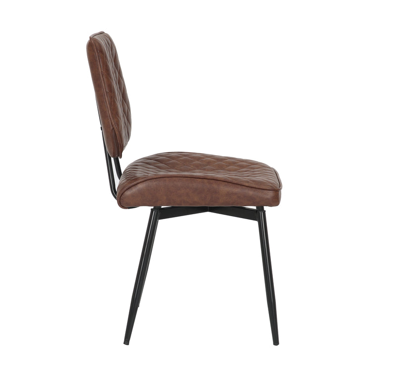 side view of our faux leather swivel dining chairs