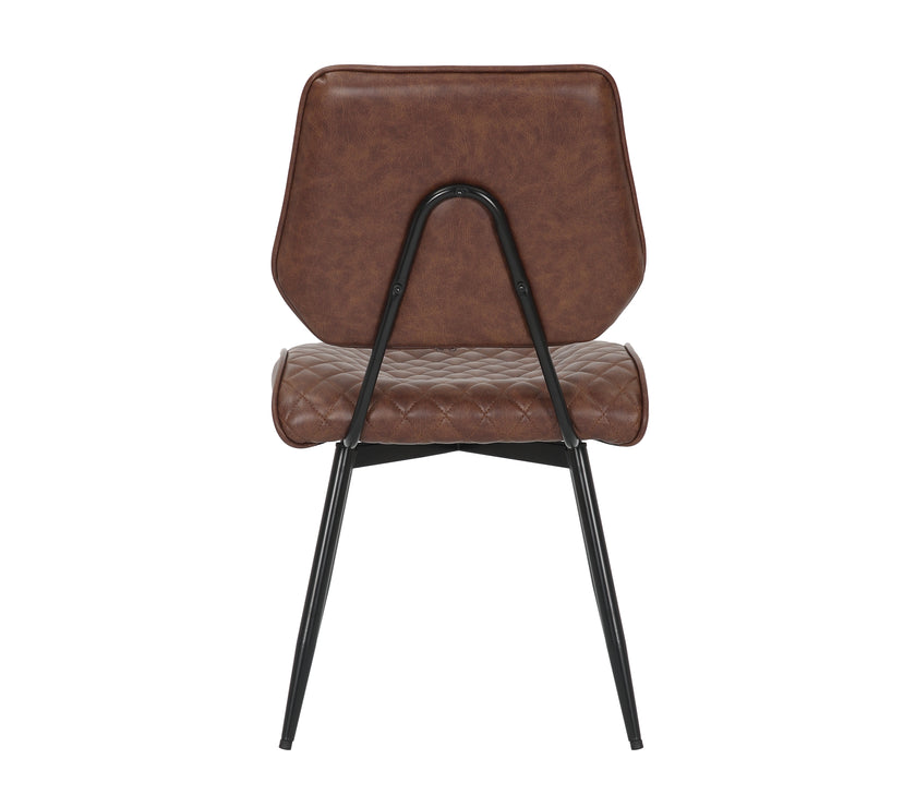 back view of our faux leather swivel dining chairs