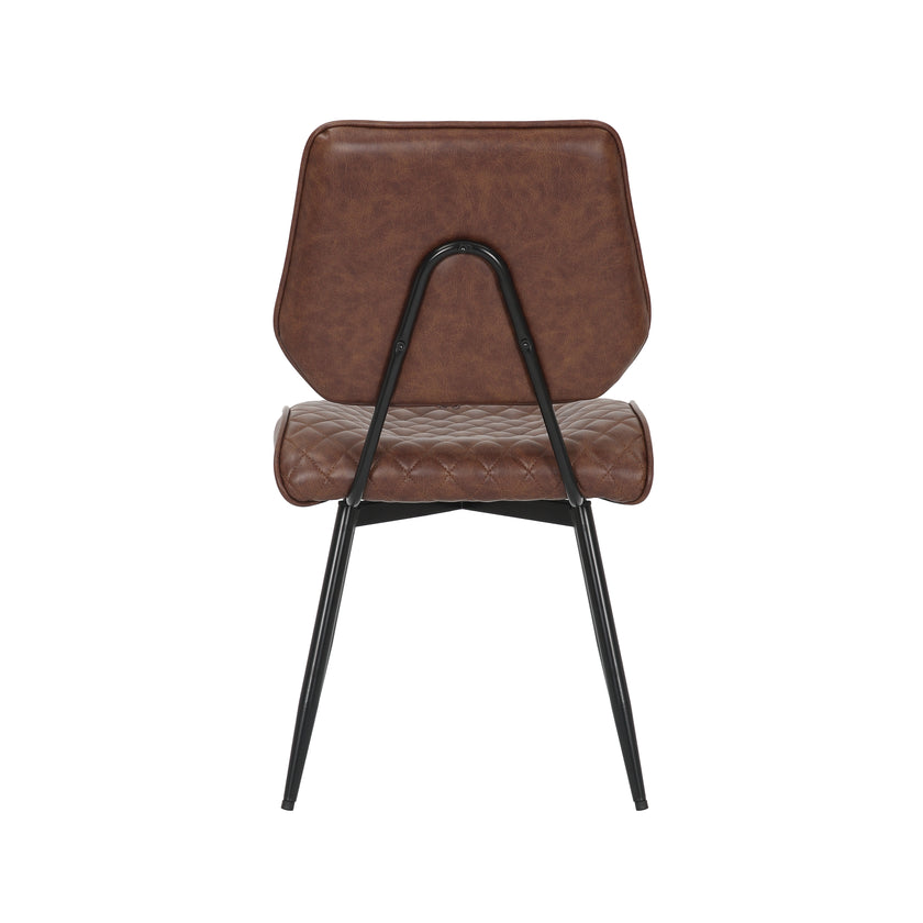 back view of our faux leather swivel dining chairs