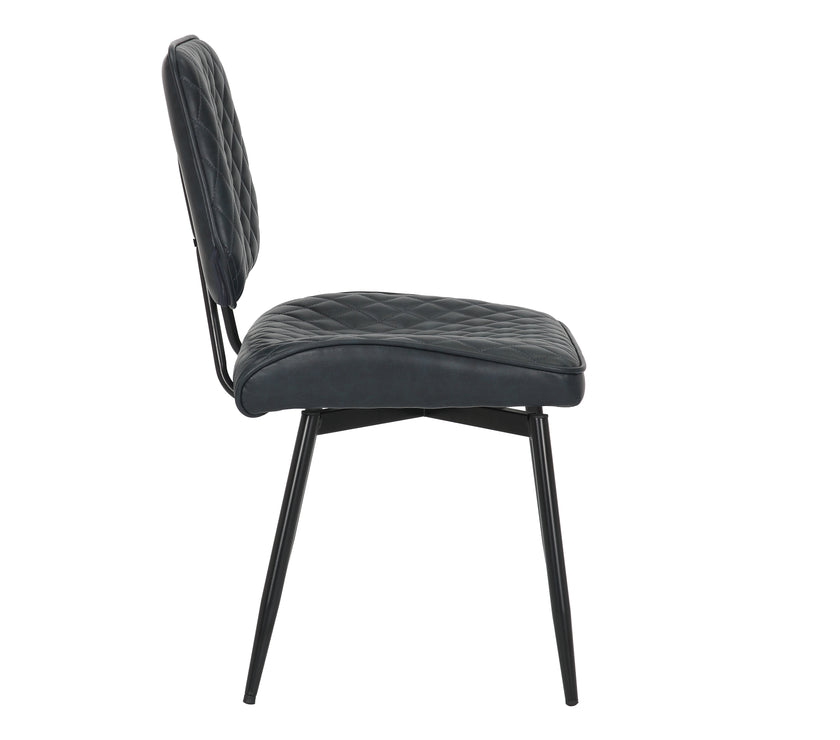 side view of our faux leather swivel dining chairs