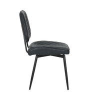 side view of our faux leather swivel dining chairs