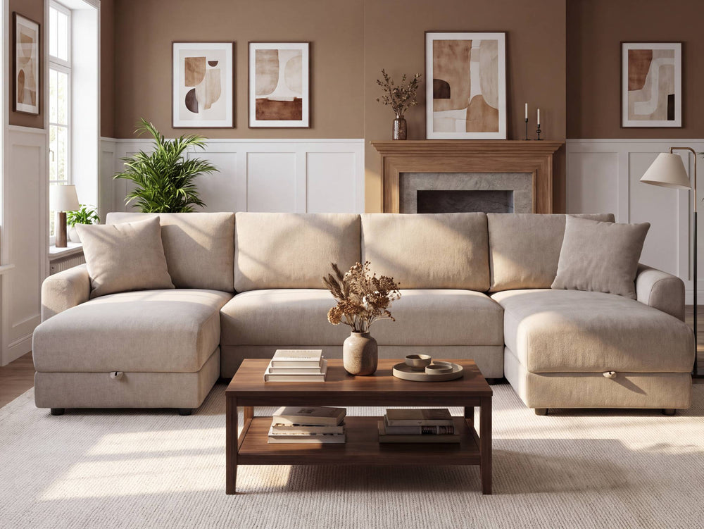 Aurora U-Shape Sofa with Footstool