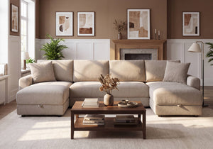 Aurora U-Shape Sofa with Footstool