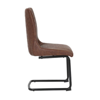 Side image of the Boston Cantilever brown Dining Chairs: Stylish faux leather, cantilever legs