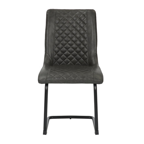 Front image of the Boston Cantilever black Dining Chairs: Stylish faux leather, cantilever legs