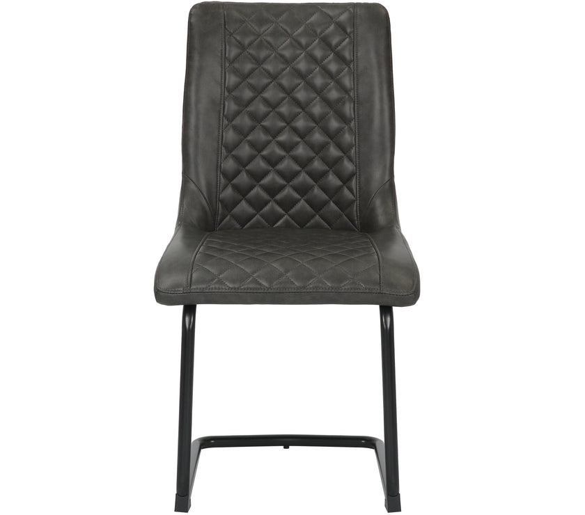 Front image of the Boston Cantilever black Dining Chairs: Stylish faux leather, cantilever legs