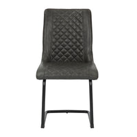 Front image of the Boston Cantilever black Dining Chairs: Stylish faux leather, cantilever legs