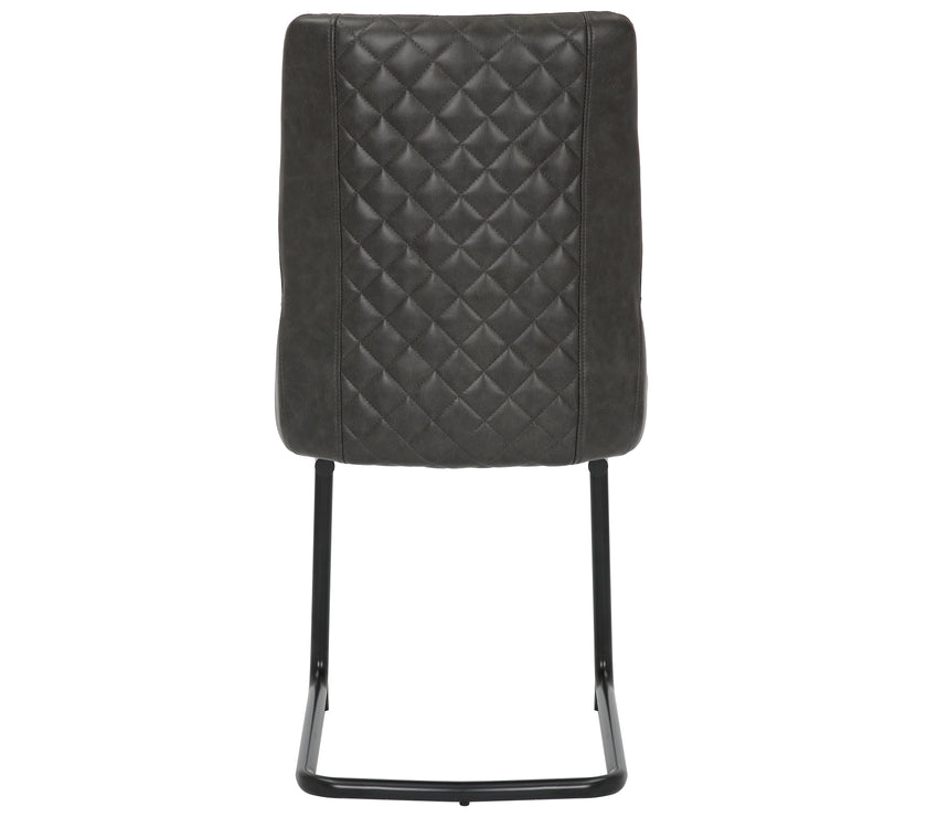 Back image of the Boston Cantilever black Dining Chairs: Stylish faux leather, cantilever legs