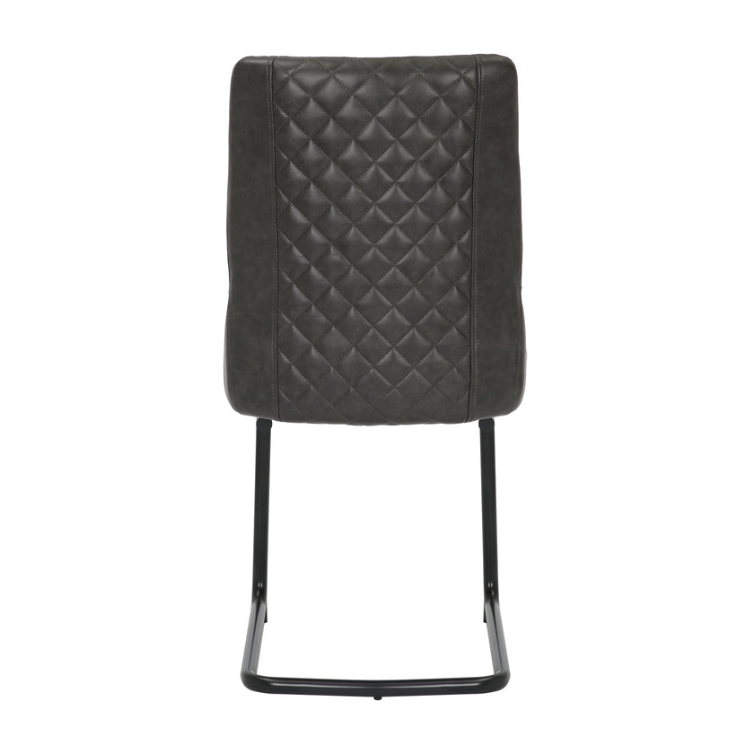 Back image of the Boston Cantilever black Dining Chairs: Stylish faux leather, cantilever legs