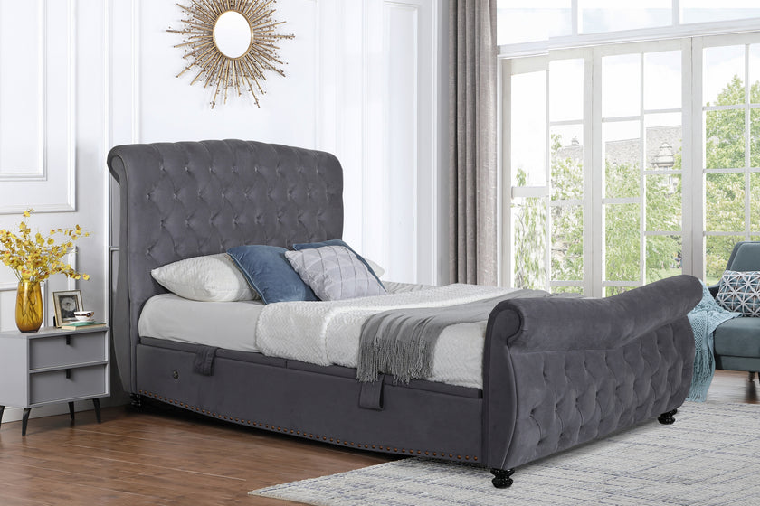 Angled view of the Belgravia Ottoman Bed Frame