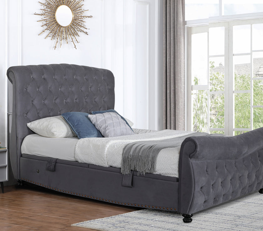 Angled view of the Belgravia Ottoman Bed Frame