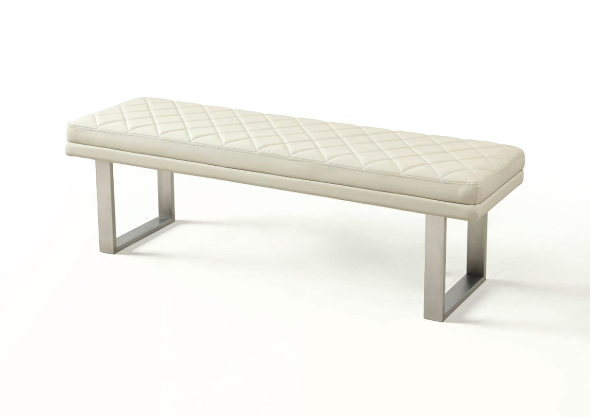 Ivory Dining Set with Bench and Ceramic Table