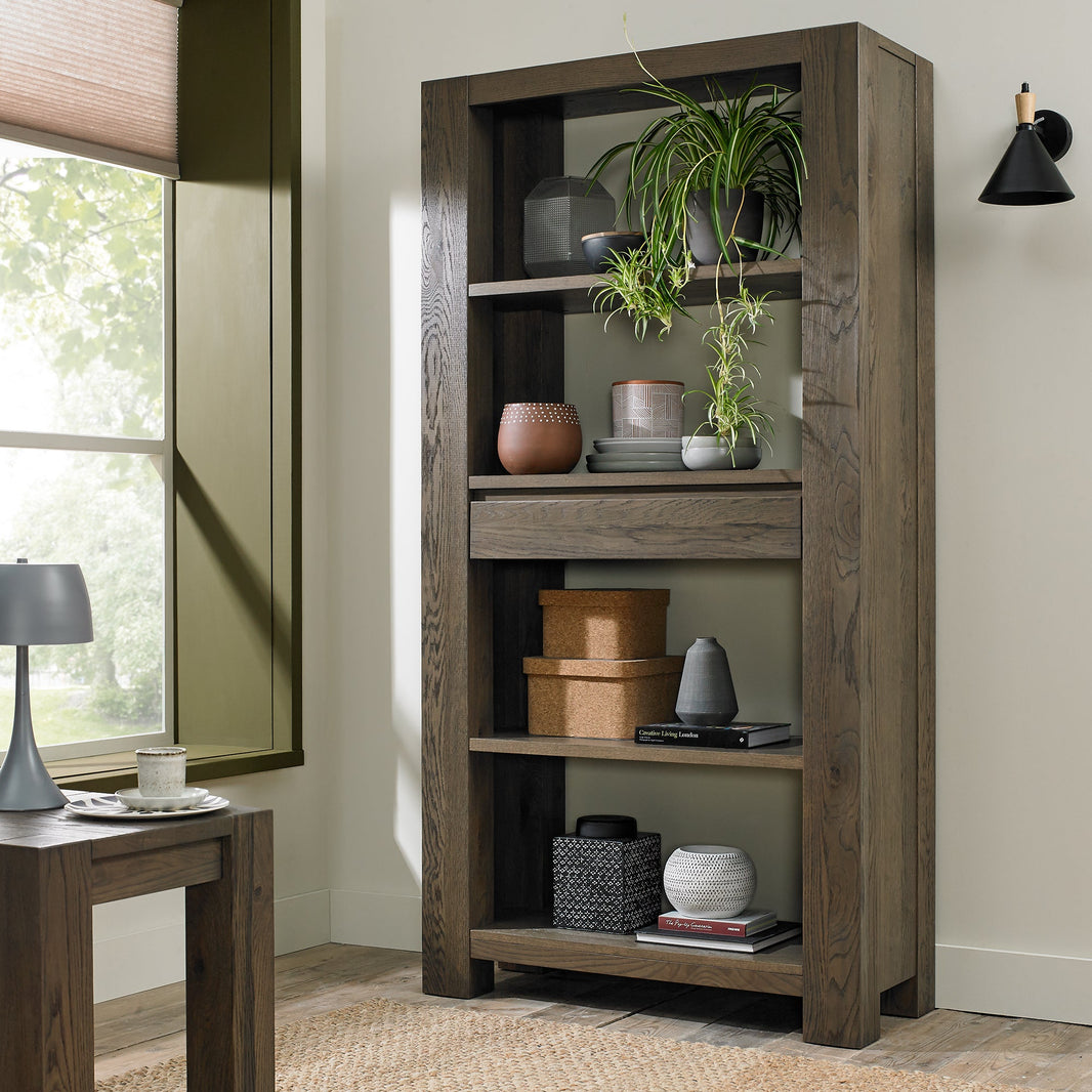 Landon Fumed Oak Open Display Unit