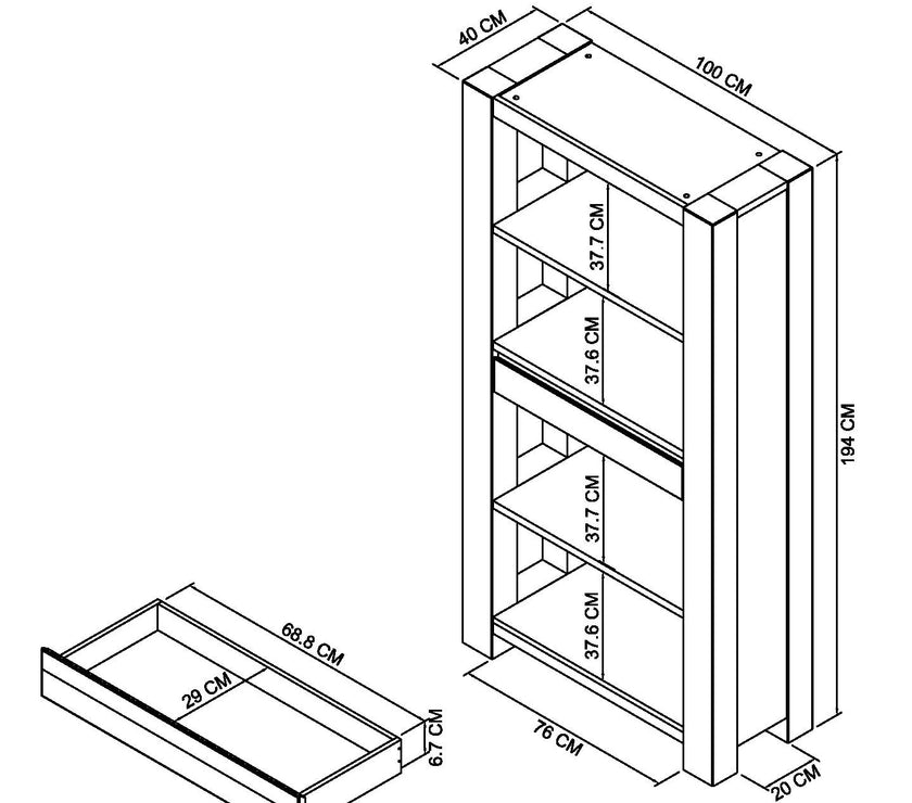 Landon Fumed Oak Open Display Unit