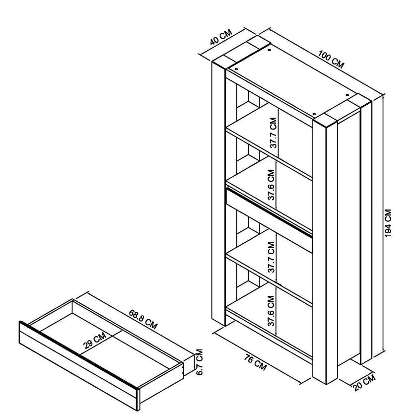 Landon Fumed Oak Open Display Unit