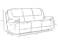 The dimensions of the Brentor 3 Seater Recliner Sofa