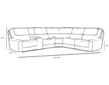 The dimensions of the Brentor Corner Recliner Sofa