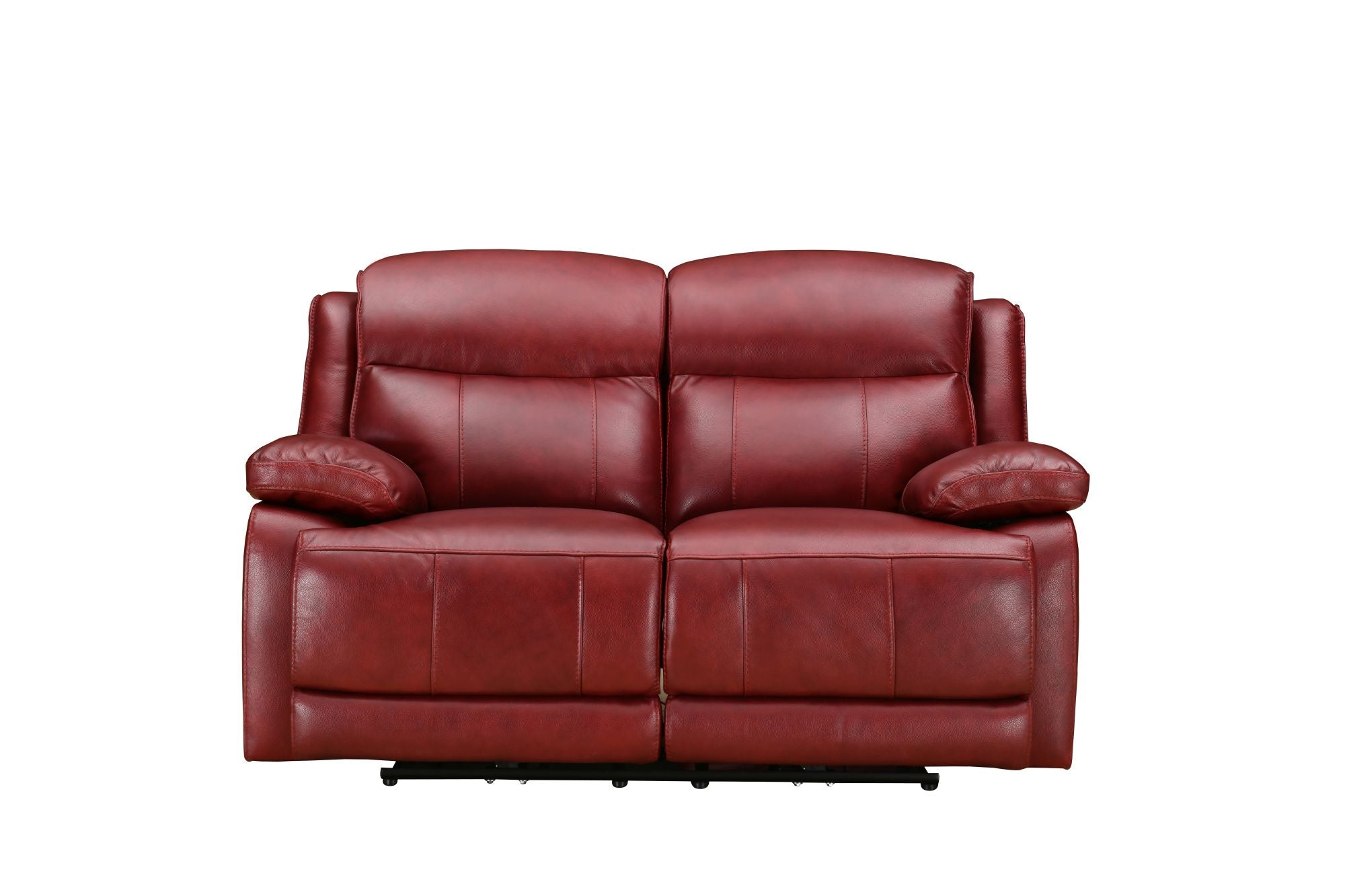 Montana 2 Seater Leather Sofa with Recliners in Burgundy