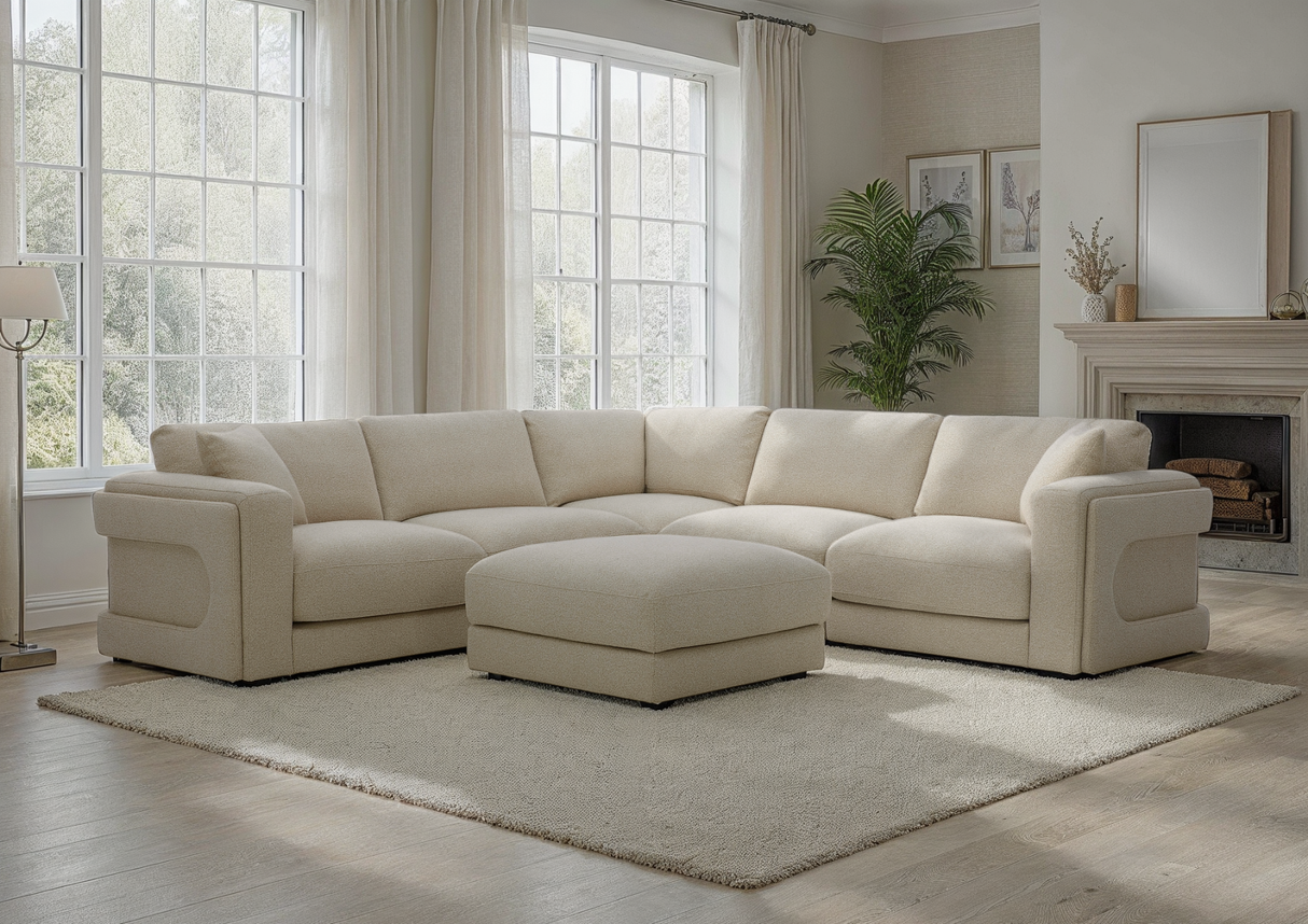 Cloud 2 Corner 2 Modular Static Sofa with Stool