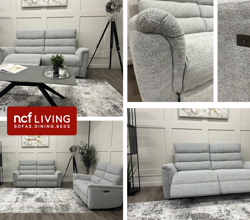 Collage of the Portland Power Recliner Sofa Set.