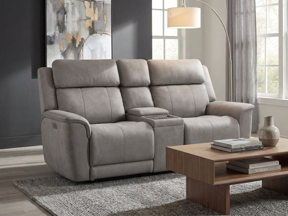 Paramount Luxe 2 Seater Power Headrest/Recliner Sofa with Console