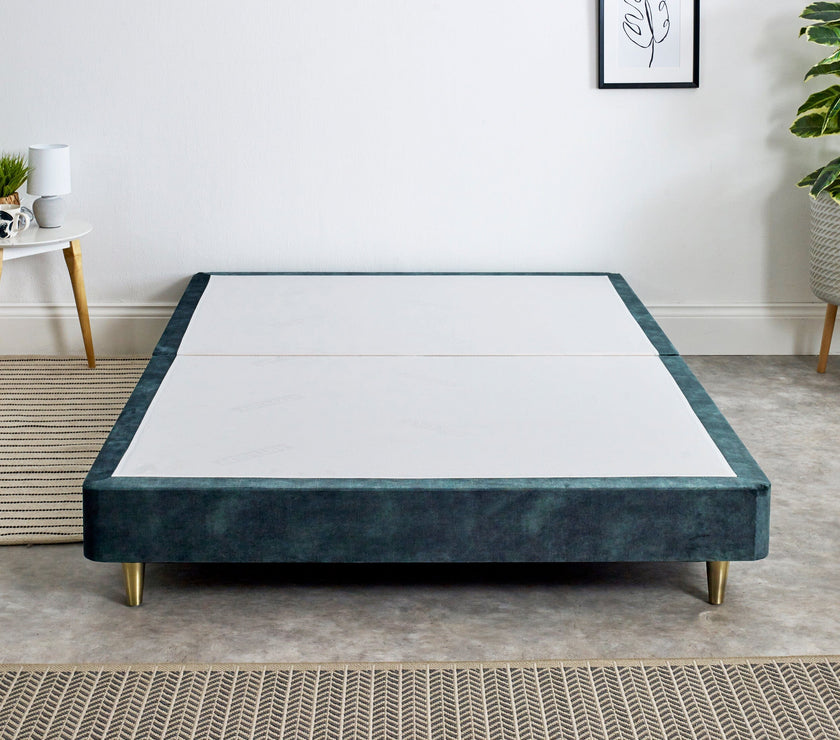 William Night Low Divan Bed Base On Metal Bronze Legs