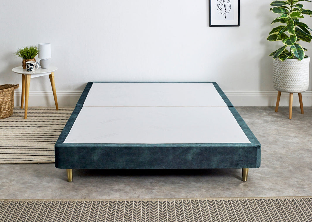 William Night Low Divan Bed Base On Metal Bronze Legs