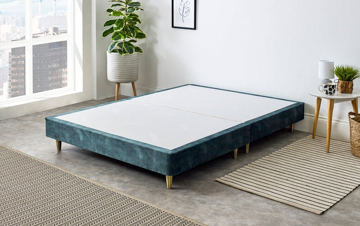 William Night Low Divan Bed Base On Metal Bronze Legs