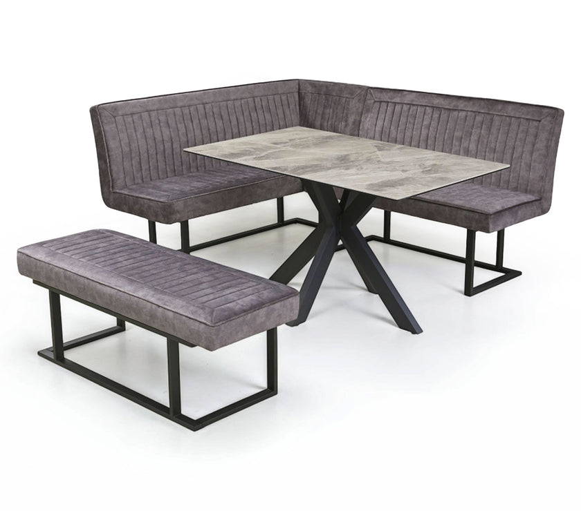 Ebony Dining Set with Bench and Ceramic Table
