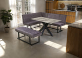 Ebony Dining Set with Bench and Ceramic Table