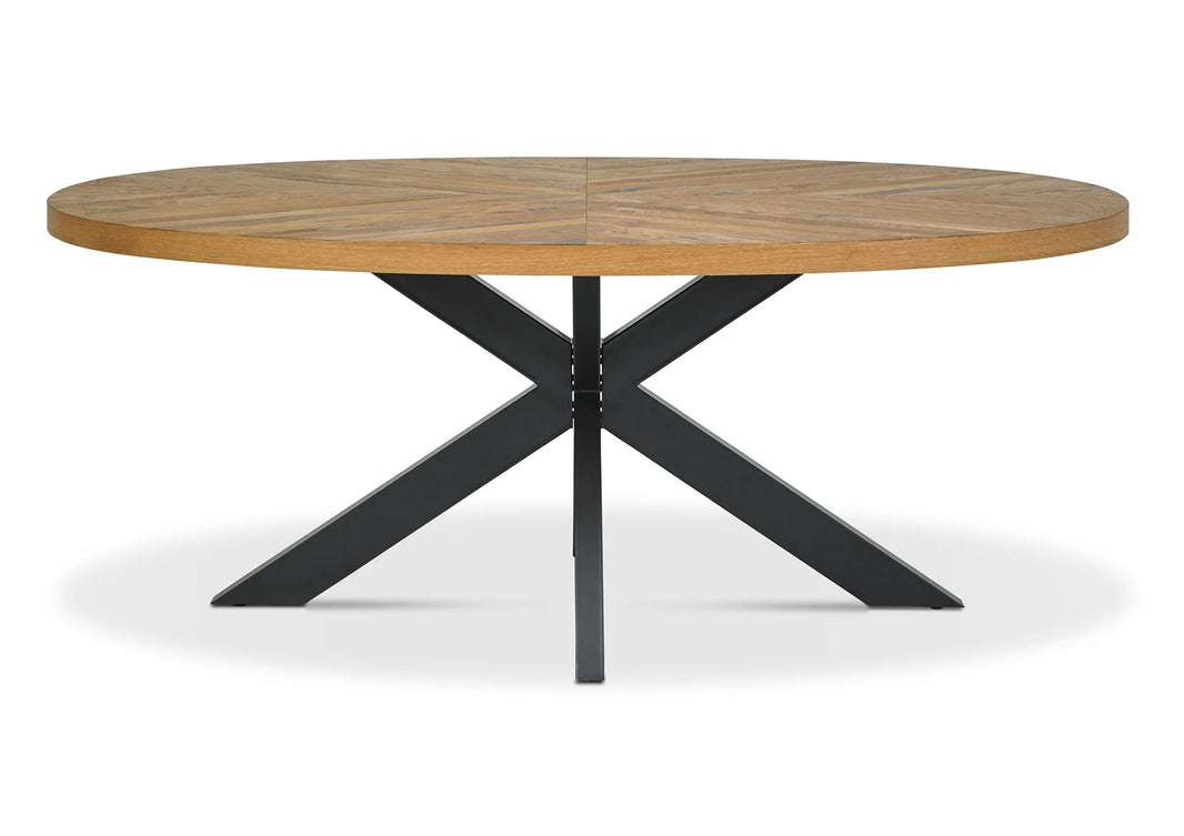 Elliot Rustic Oak Oval Dining Table