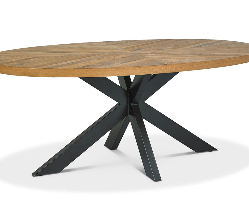 Elliot Rustic Oak Oval Dining Table