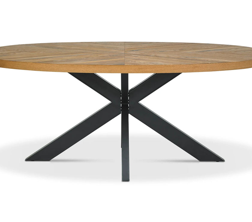Elliot Rustic Oak Oval Dining Table