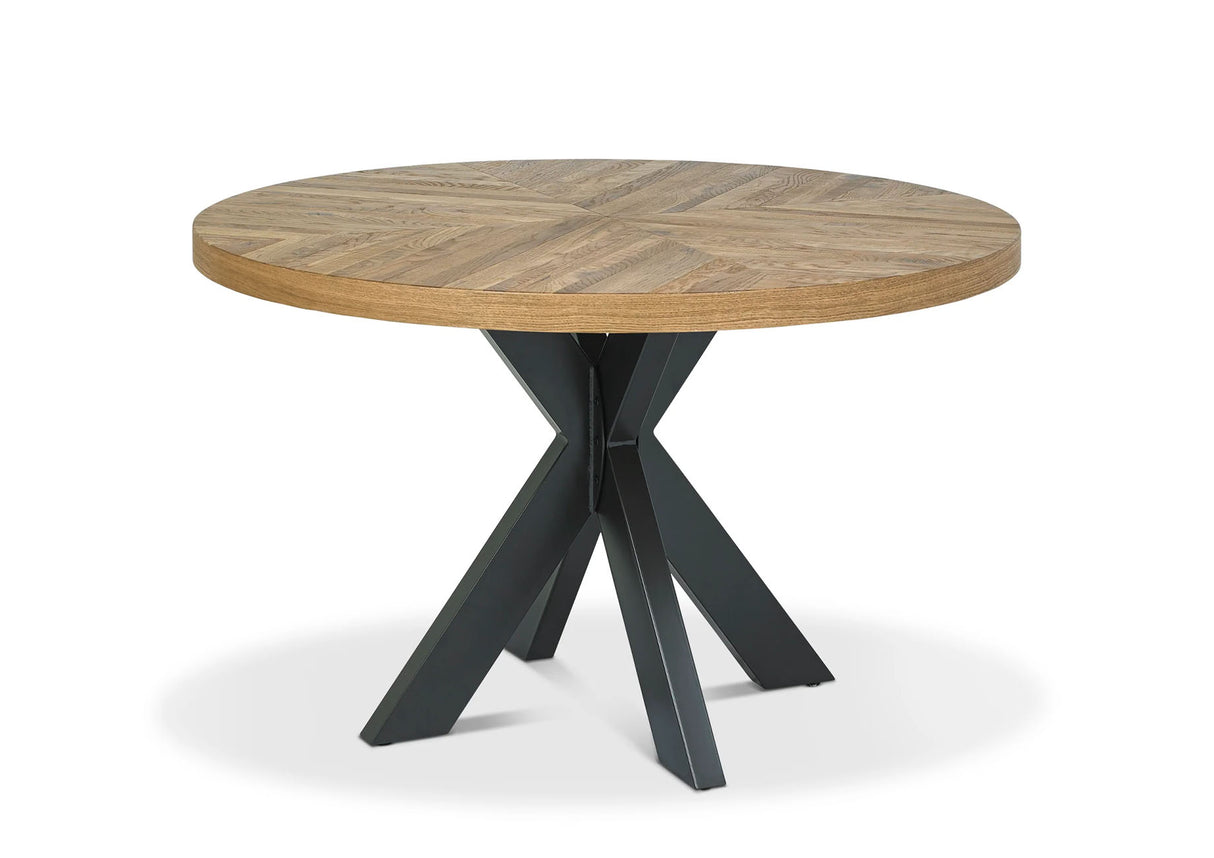 Elliot Rustic Oak Round Dining Table