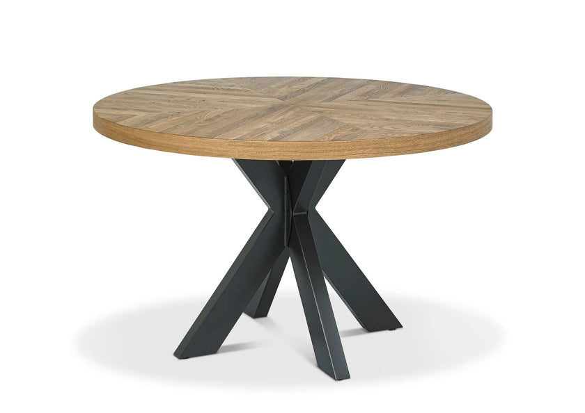 Elliot Rustic Oak Round Dining Table