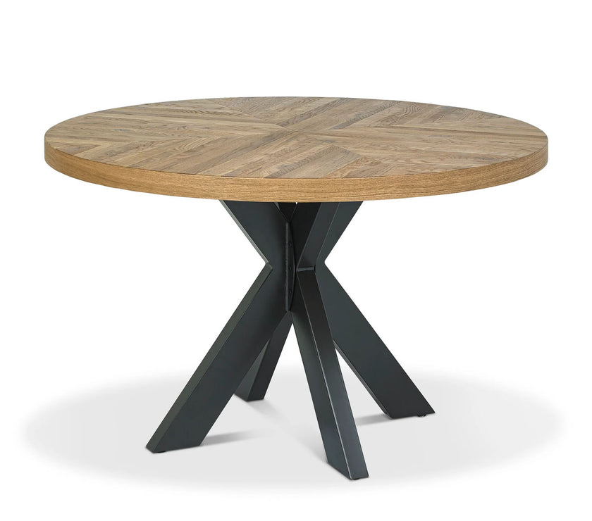 Elliot Rustic Oak Round Dining Table