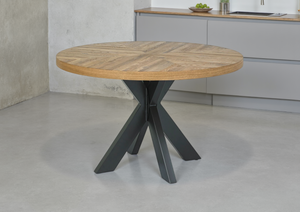 Elliot Rustic Oak Round Dining Table