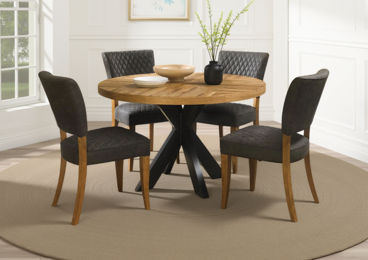 Elliot Rustic Oak Round Dining Table