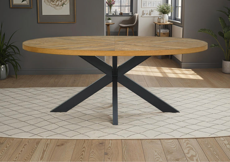 Elliot Rustic Oak Oval Dining Table